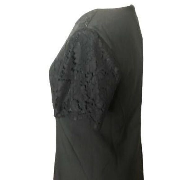 Maggy London 6 Black Dress Lace A-Line Y2K Does 50s Evening Rockabilly Short Sle - Picture 9 of 9